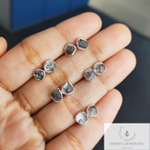 Rough Herkimer Diamond Studs Earrings, Electroplated Stud Earring, Birthstone Earrings, Minimalist Jewelry, Bohemian Earrings, Gift For Her